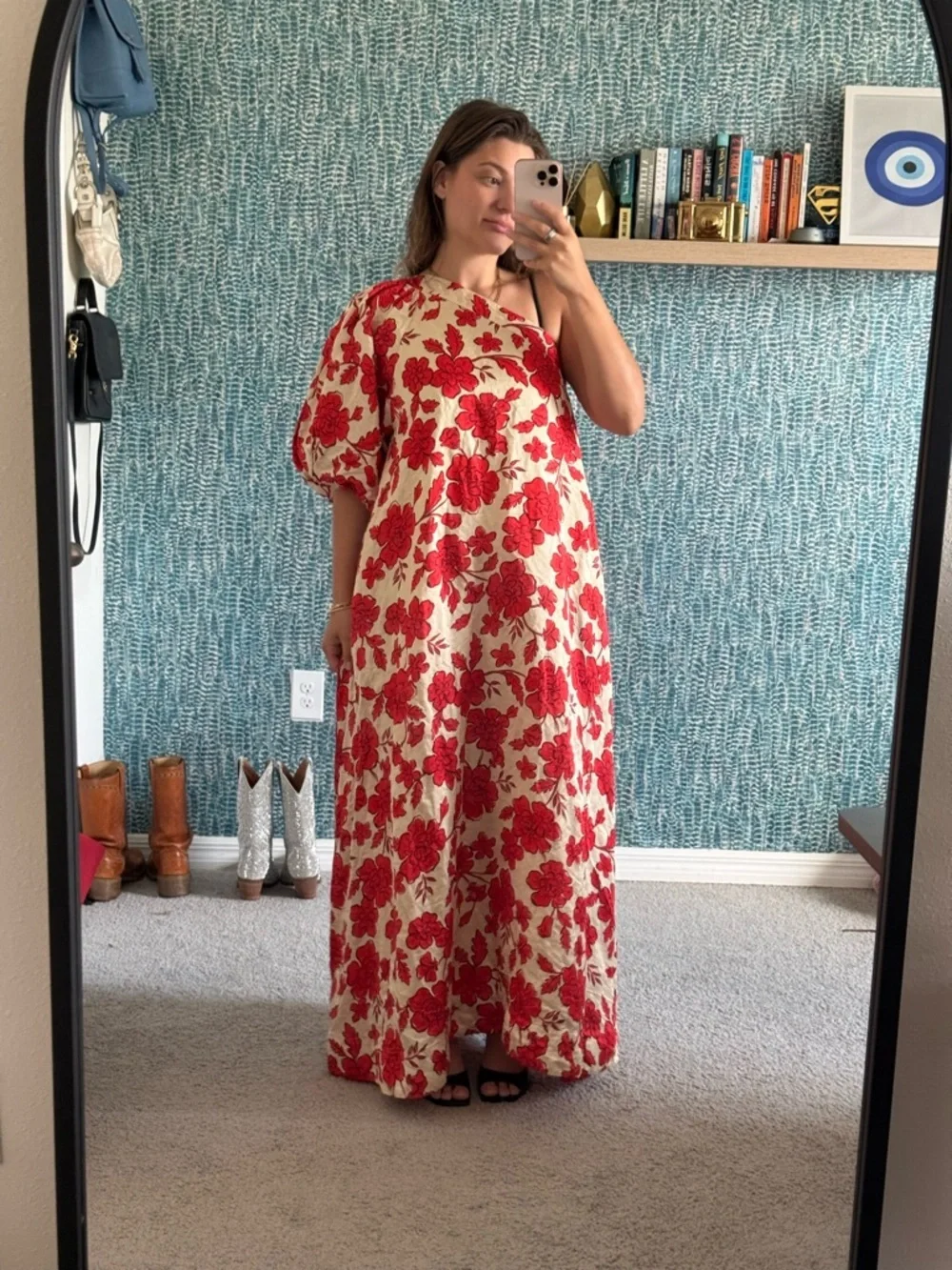 Hansen and Gretel Carmen Linen Blend One-Shoulder Maxi Dress